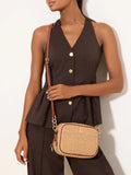 Natural Raffia Boxy Crossbody Bag